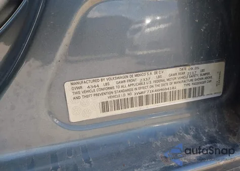 2006 Volkswagen Jetta 2.5 from USA, damaged, VIN 3VWRF71K46M684181